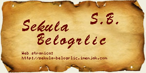 Sekula Belogrlić vizit kartica